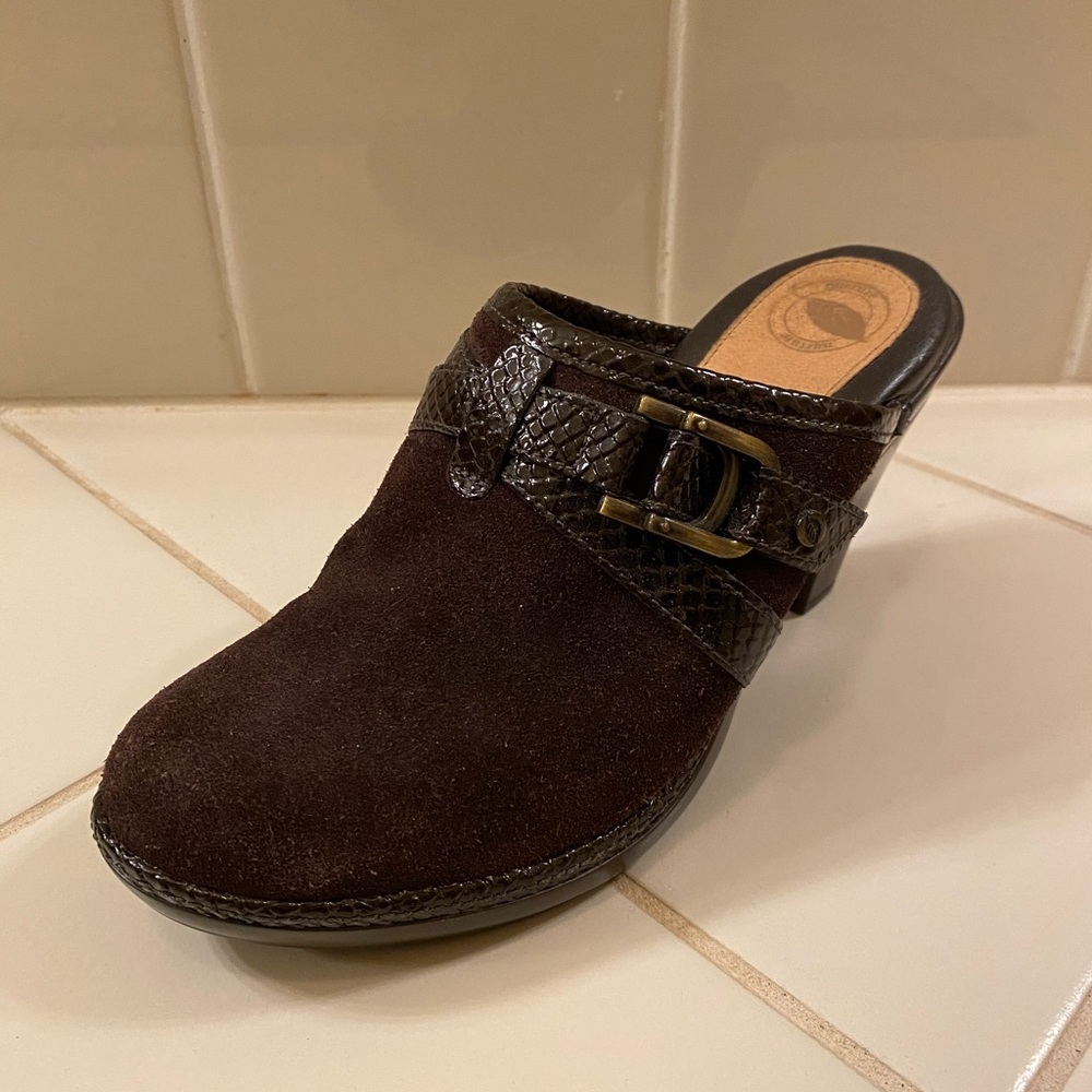 Nurture Brown Heeled Clogs or Mules
